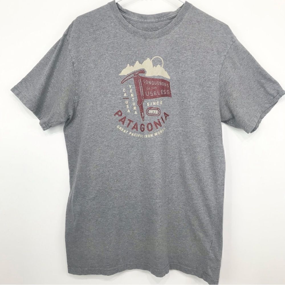 Patagonia Great Pacific Ironworks Gray Organic Cotton Crew T Shirt